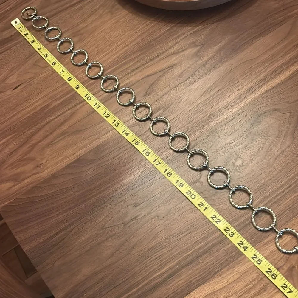 Silver Twisted Circle Chain Belt